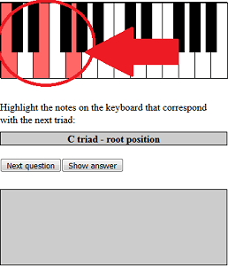 highlight triad on keyboard
