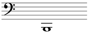 low B on bass clef